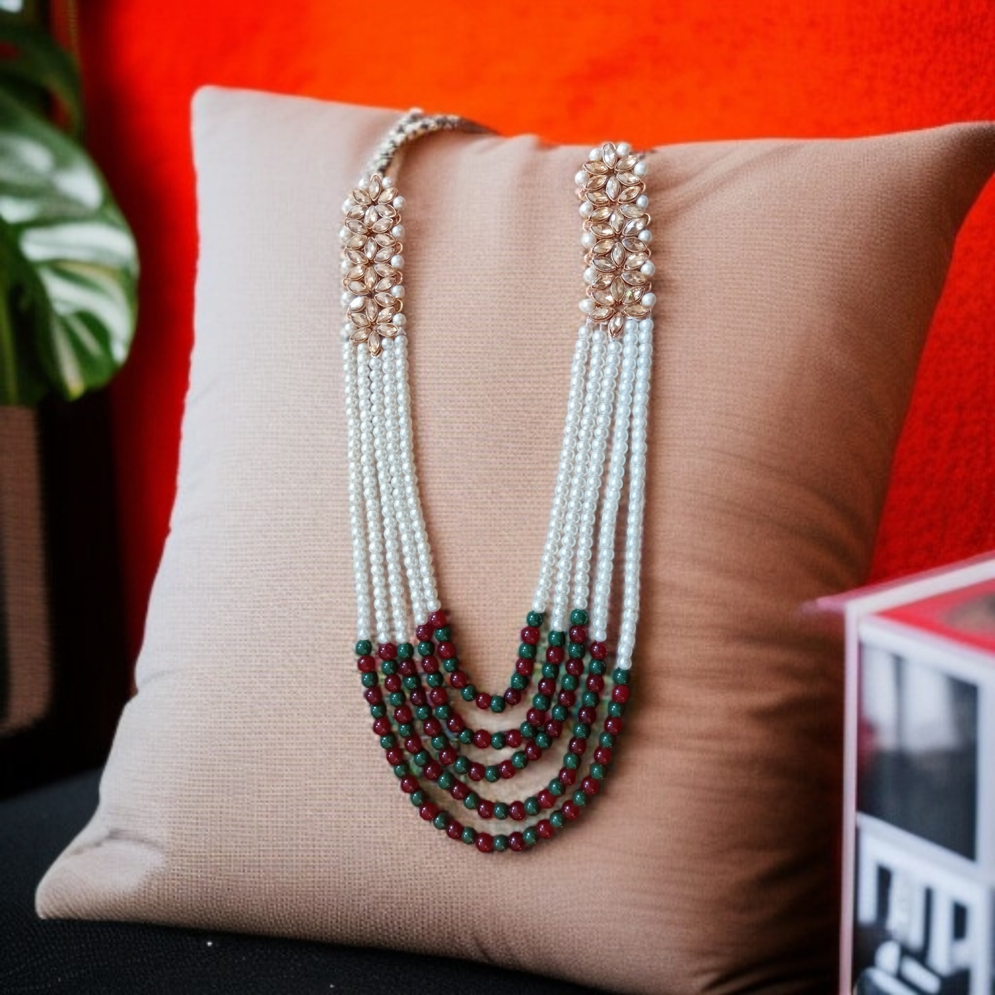 Buy White and golden colour Mala jewellery at best price in pakistan